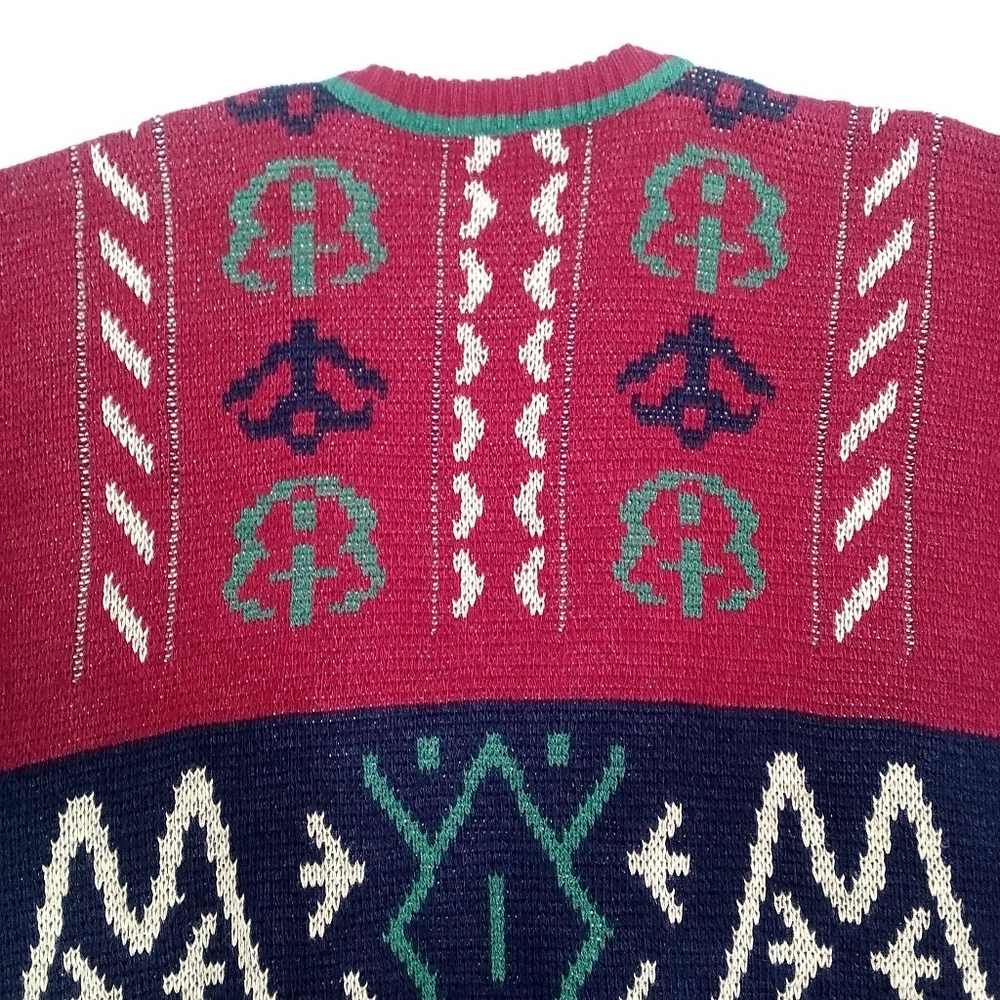 Vintage 90s OshKosh B'Gosh Wool Blend Knit Grandpa Sweater Italy Mens Large Tall - Picture 9 of 10